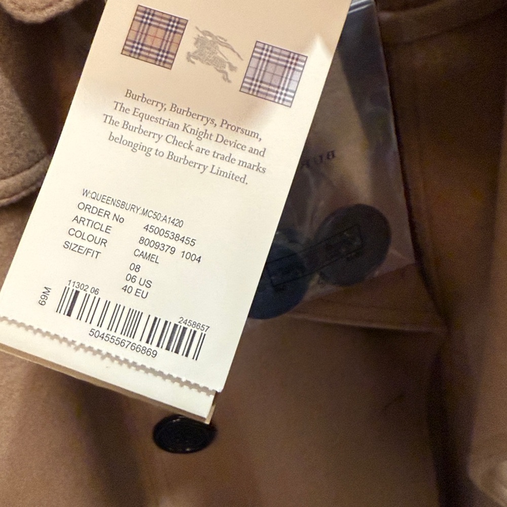 Burberry Queensbury Women’s Wool and Cashmere Coat-Size 6-Authentic-NWT - Picture 8 of 13
